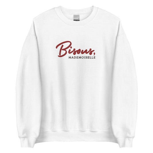 Bisous Mademoiselle Embroidered Crewneck